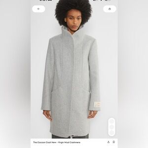 The cocoon coat - virgin wool cashmere in Heather light grey